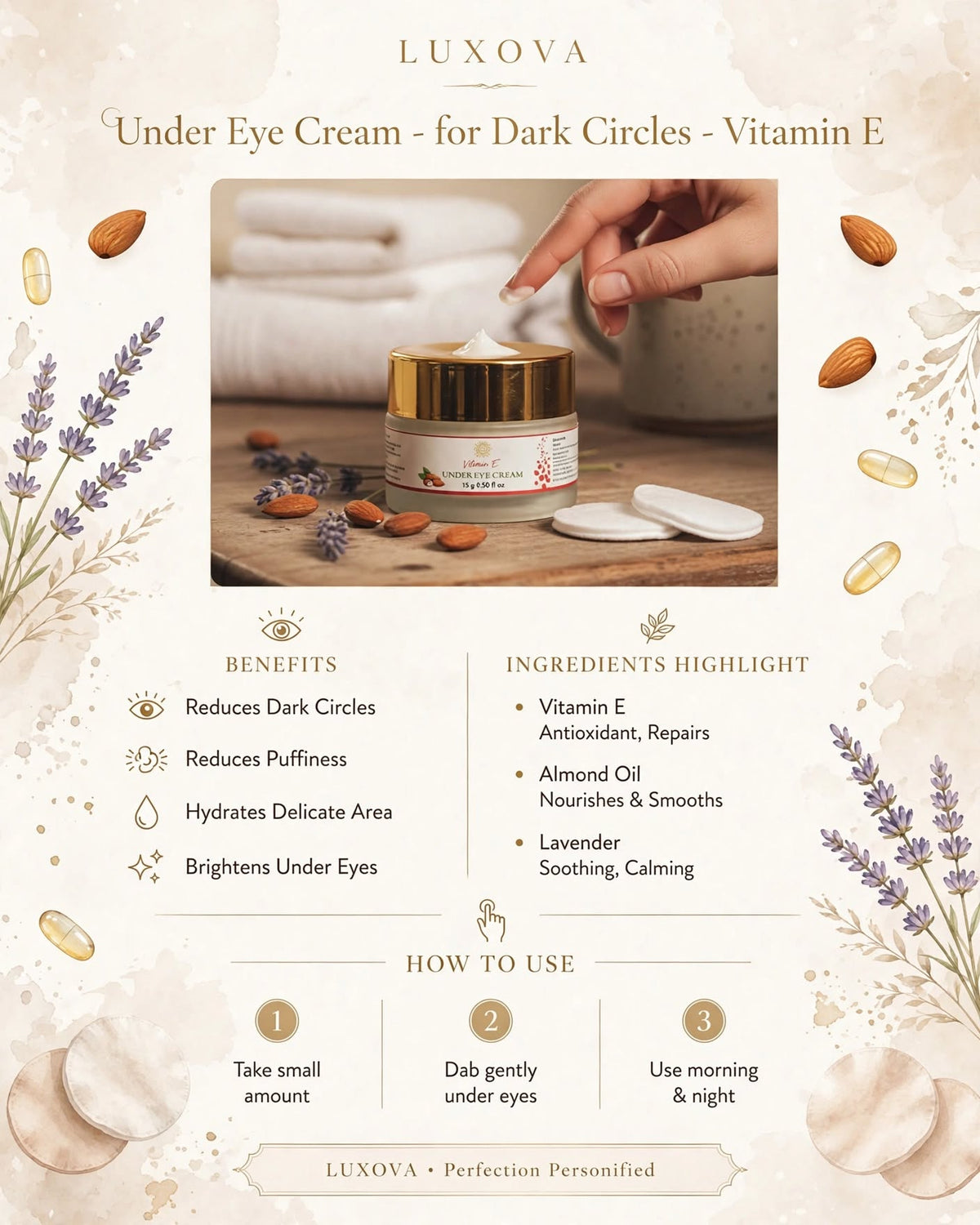 Luxova Under Eye Cream for Dark Circles