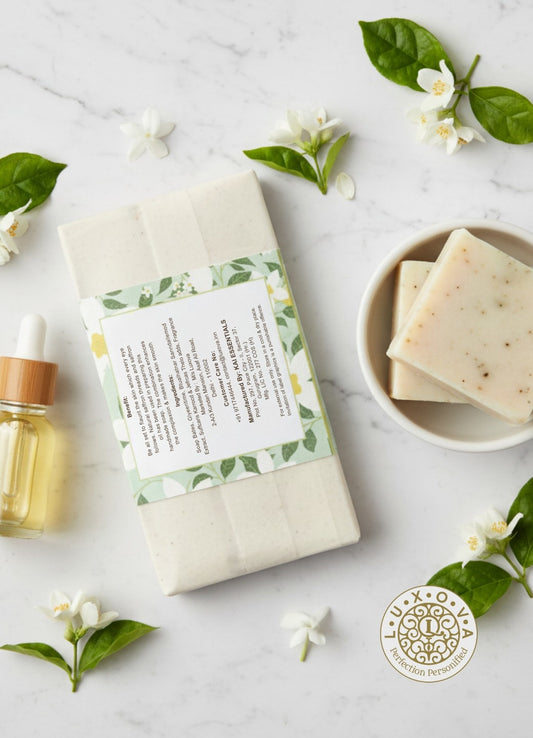 Luxova Jasmine Blossom Bathing Soap lather for gentle daily cleansing