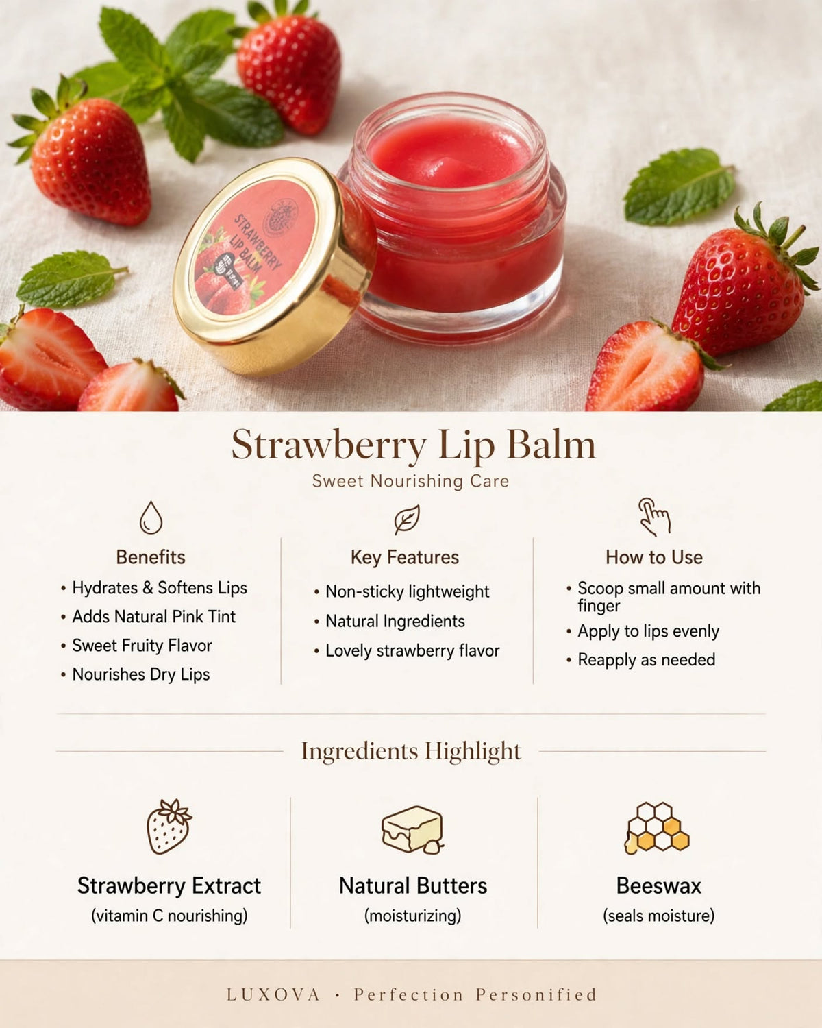 Strawberry SPF30 PA+++ Lip Balm